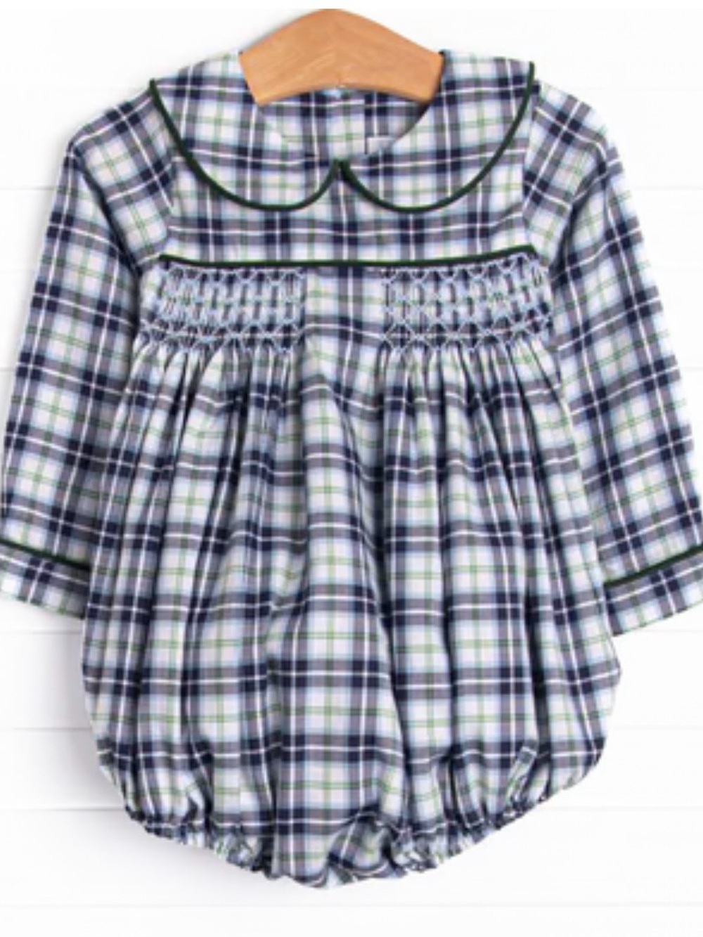 Bleu: Conrad Smocked Bubble - Stitchy Fish